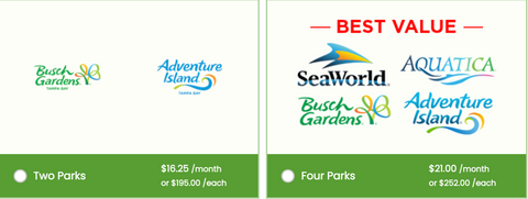 pass annuel pour Busch Gardens améliorations de plusieurs parcs