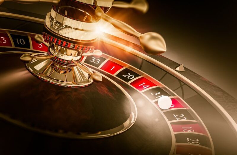 Casino Roulette Games Concept 3D Render Illustration. Vegas Gambling. Spinning Roulette Closeup.