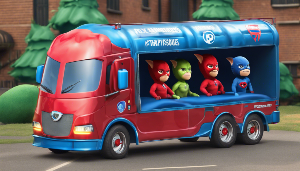 découvrez comment le camion de transport pyjamasque aide les super-héros la nuit. un véhicule incroyable au service des justiciers masqués.