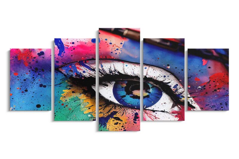 tableau 5 panneaux oeil