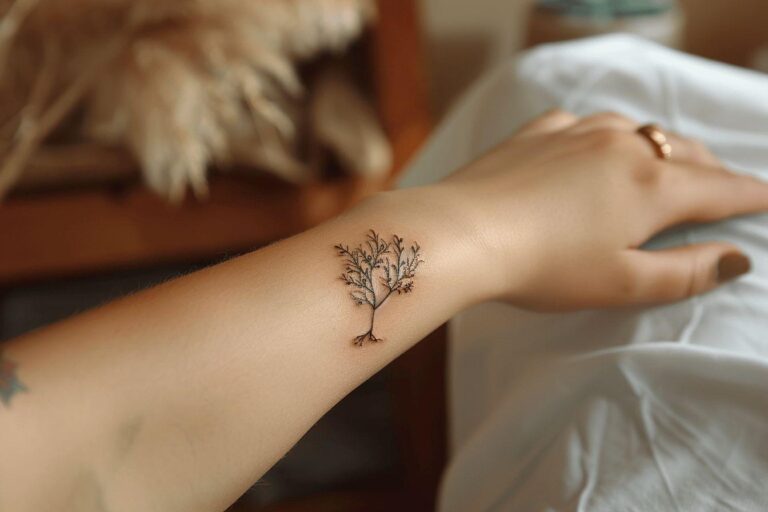 30 idées de petits tatouages arbre de vie pour femme