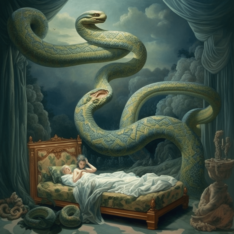Illustration représentant un serpent mystique pour interpréter les rêves selon l'Islam.