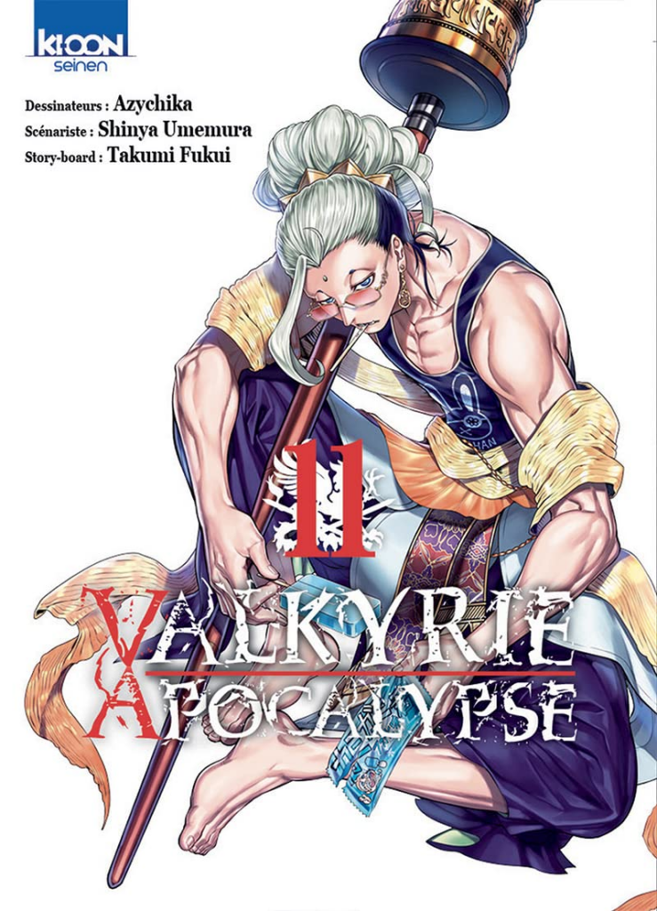 Illustration de la couverture du tome 11 de Valkyrie Apocalypse mettant en avant Bouddha, un personnage central de la série