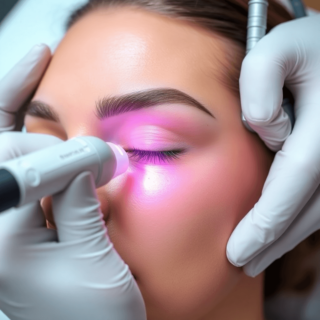 Avant et après un détatouage de sourcils réalisé chez Ray Studios