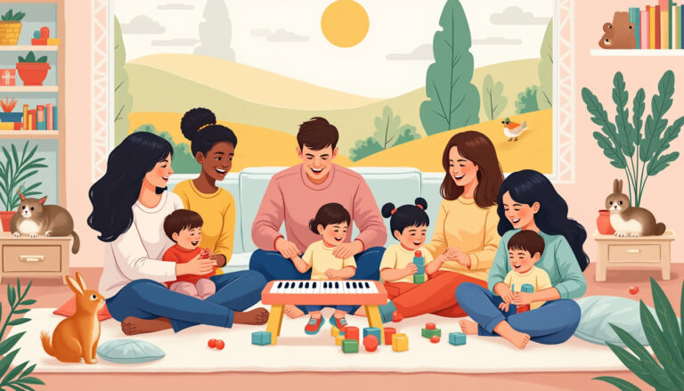 Jeunes parents souriants consultant le site Yamonbebe pour des conseils bienveillants