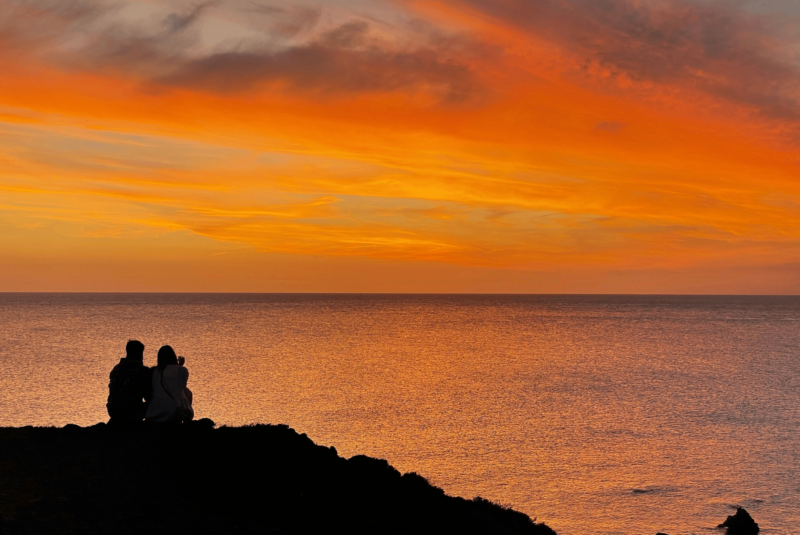 amoureux coucher de soleil